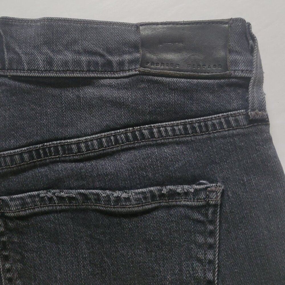 COH Emerson Relaxed Slim Boyfriend Crop Chewed Hem Jean in Dark Gray - Picture 7 of 12